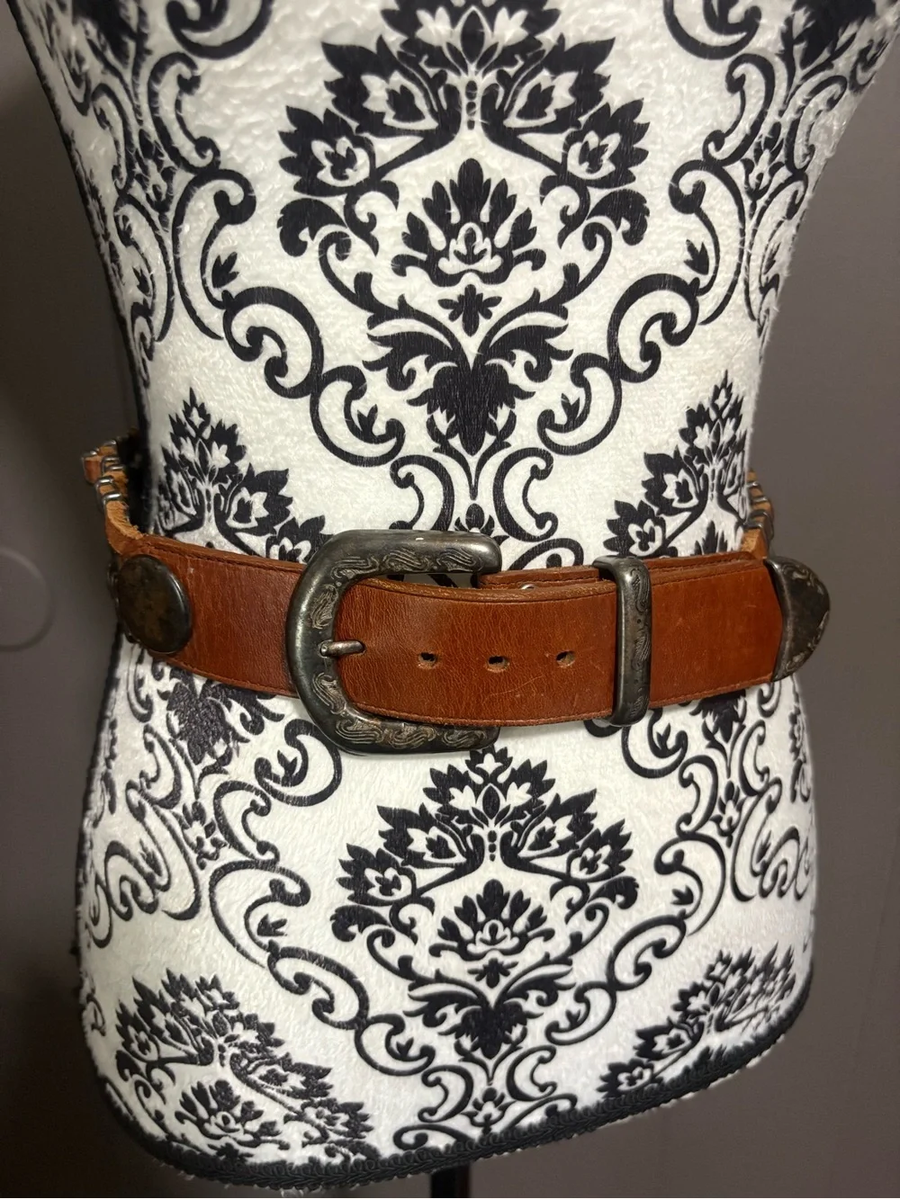 Vintage Western Leather Concho Belt